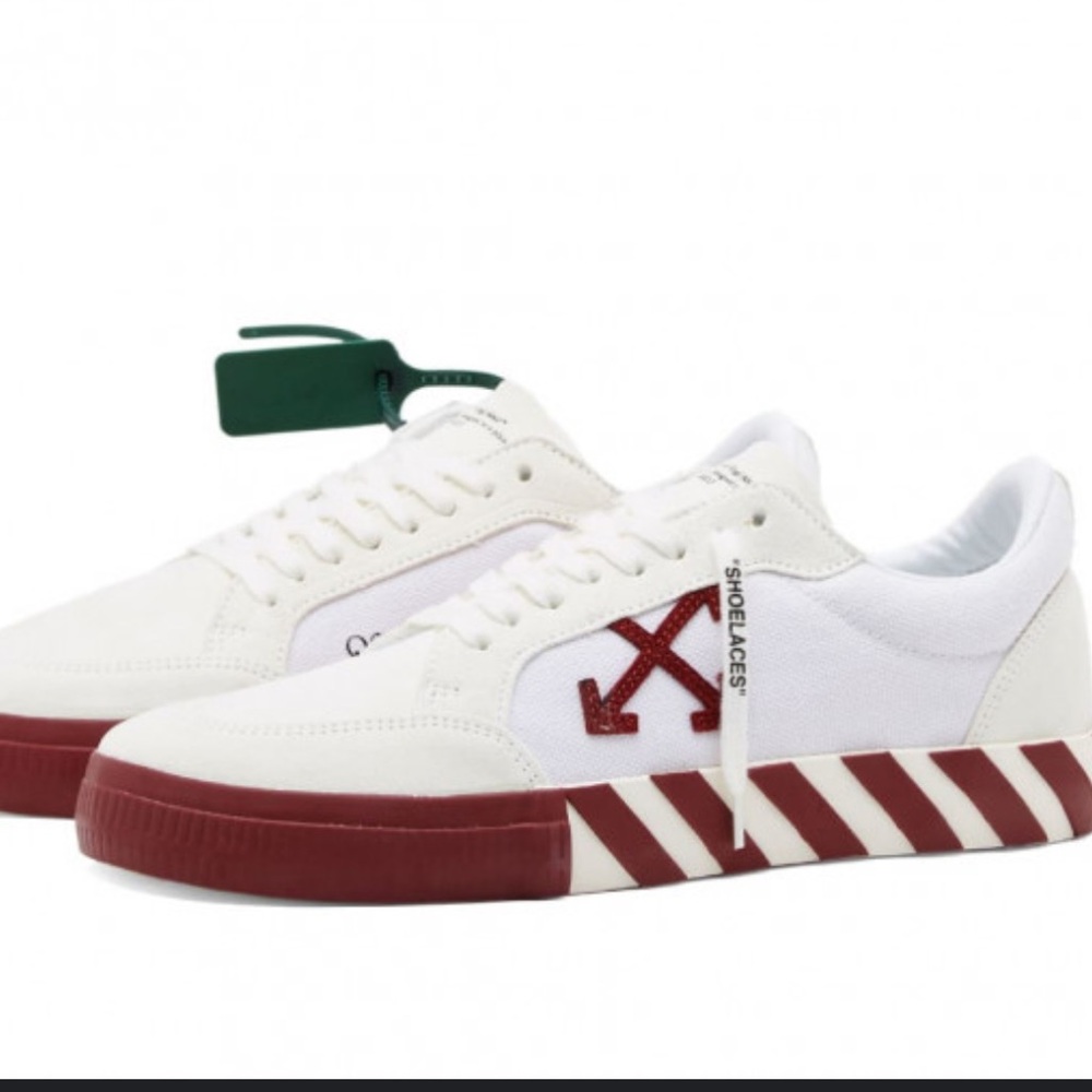 Off-White Low Vulcanised Suede/Canvas Sneakers